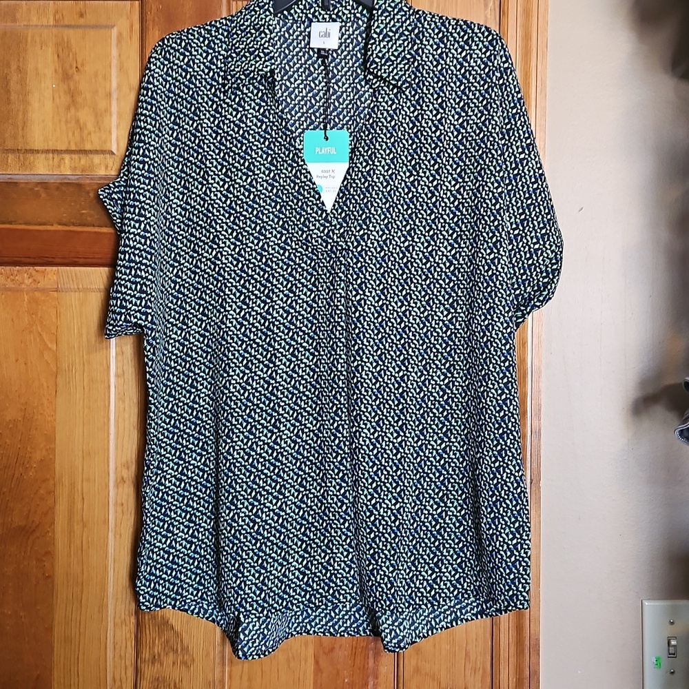 Cabi #6307 Replay V-Neck Collared Top-NWT - Picture 3 of 10
